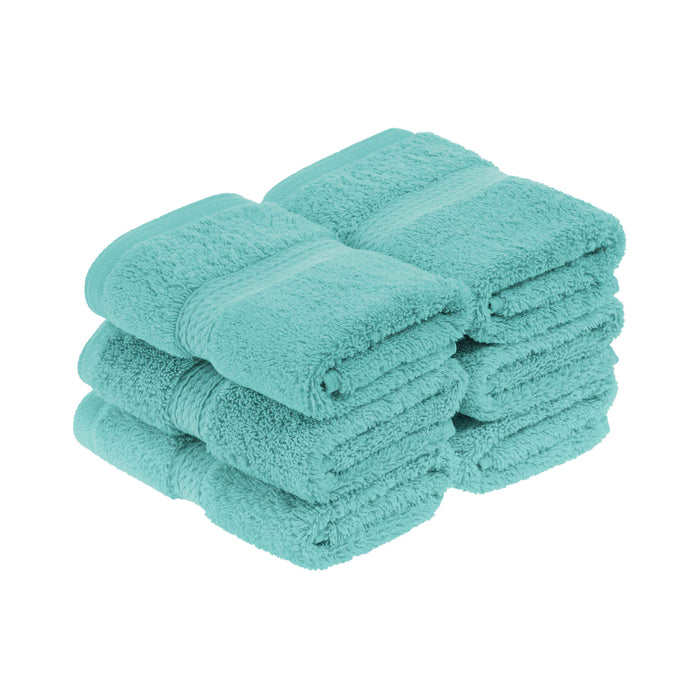Egyptian Cotton Pile Plush Heavyweight Absorbent Face Towel Set of 6