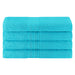 Cotton Eco-Friendly 4 Piece Solid Bath Towel Set - Turquoise