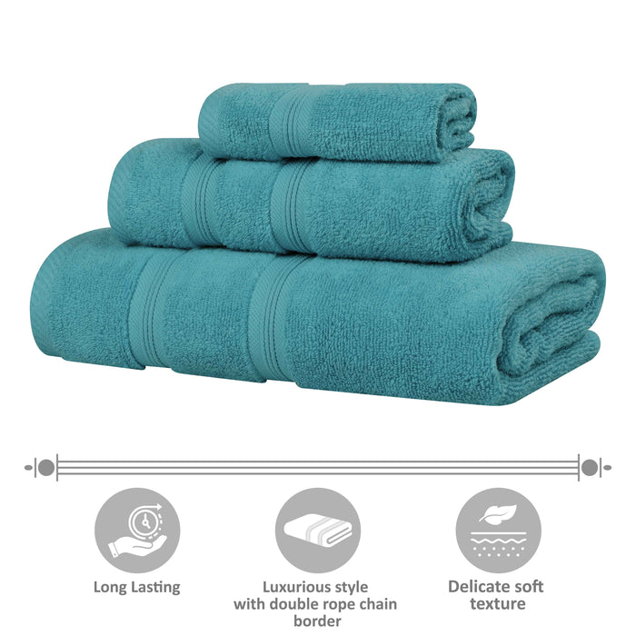 Smart Dry Zero Twist Cotton 6 Piece Solid Assorted Towel Set