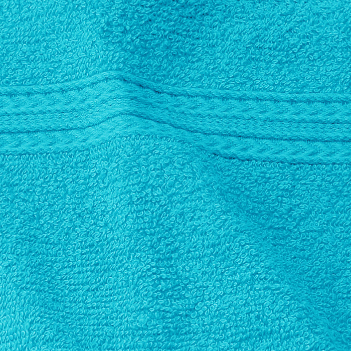Cotton Eco-Friendly 4 Piece Solid Bath Towel Set - Turquoise