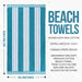 Cabana Stripe Oversized Cotton Beach Towel Set Of 2, 4, 6 - Turquoise