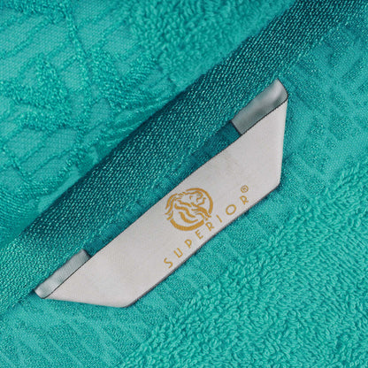 Wisteria Cotton Floral Embroidered Jacquard Border 8-Piece Towel Set - Blue Nile Mills