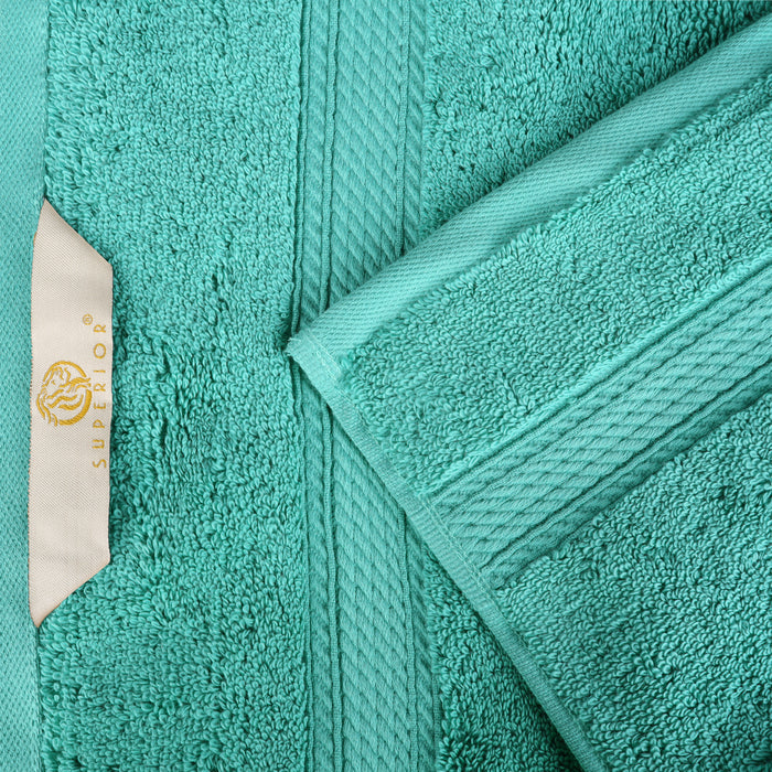 Egyptian Cotton Plush Heavyweight Absorbent Bath Towel Set of 4 - Turquoise