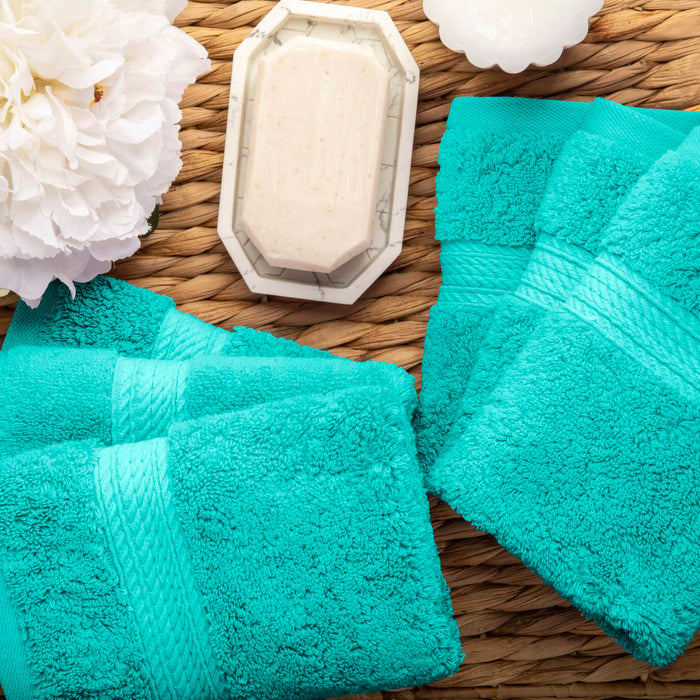 Egyptian Cotton Pile Solid 10-Piece Towel Set - Turquoise