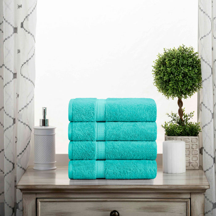 Egyptian Cotton Pile Solid 10-Piece Towel Set - Turquoise