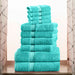 Egyptian Cotton Pile Solid 10-Piece Towel Set - Turquoise