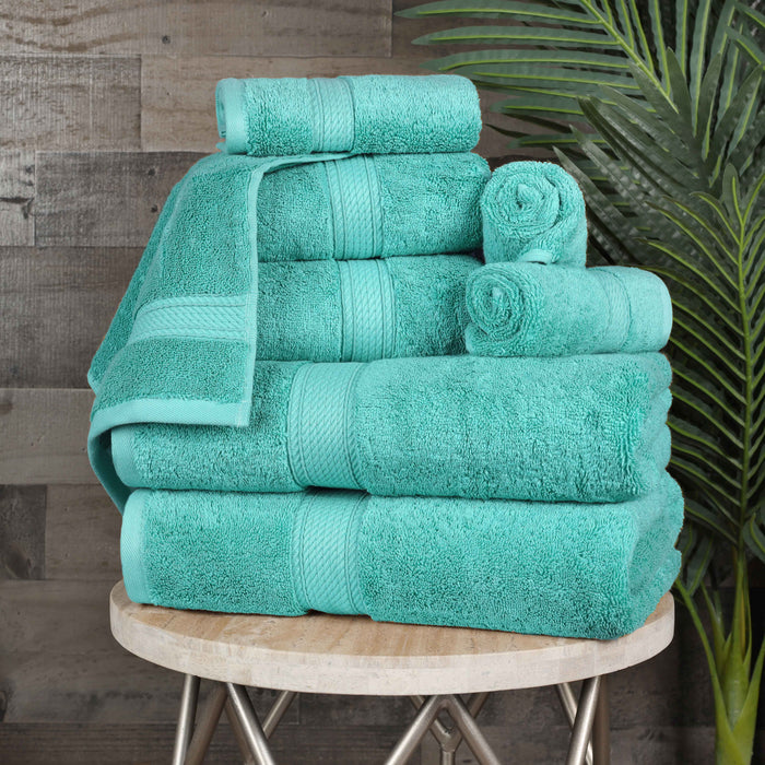 Egyptian Cotton Pile Plush Heavyweight Luxury Soft 8-Piece Towel Set