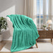 Classic Solid Fleece Plush Medium Weight Fluffy Soft Blanket - Turquoise