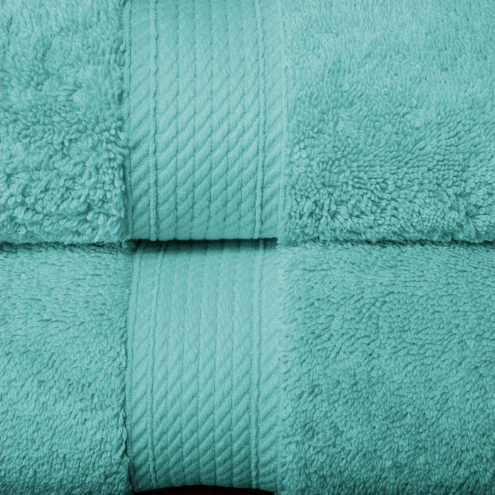 Egyptian Cotton Pile Plush Heavyweight Absorbent Bath Sheet Set of 2 - Turquoise