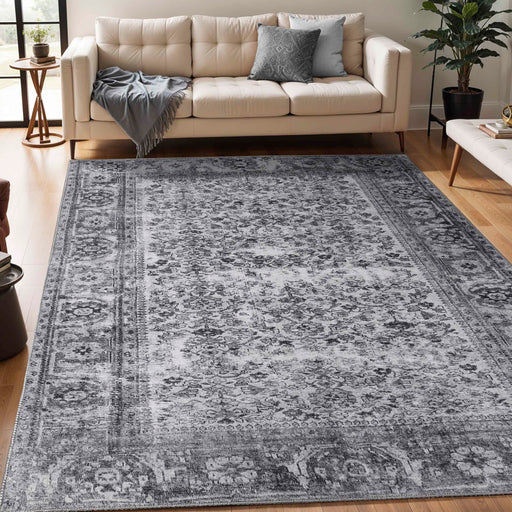 Uma Oriental Medallion Indoor Bohemian Area Rug - Charcoal