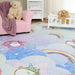 Unicorn Rainbow Colorful Kids Playroom Nursery Indoor Area Rug - Sapphire