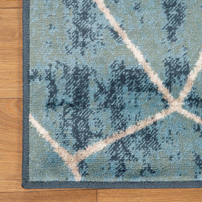 Vegas Geometric Tile Indoor Area Rug - Blue