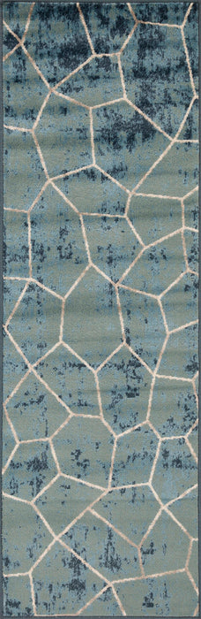 Vegas Geometric Tile Indoor Area Rug - Blue