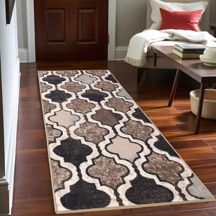 Viking Contemporary Geometric Trellis Non-Slip Indoor Area Rug