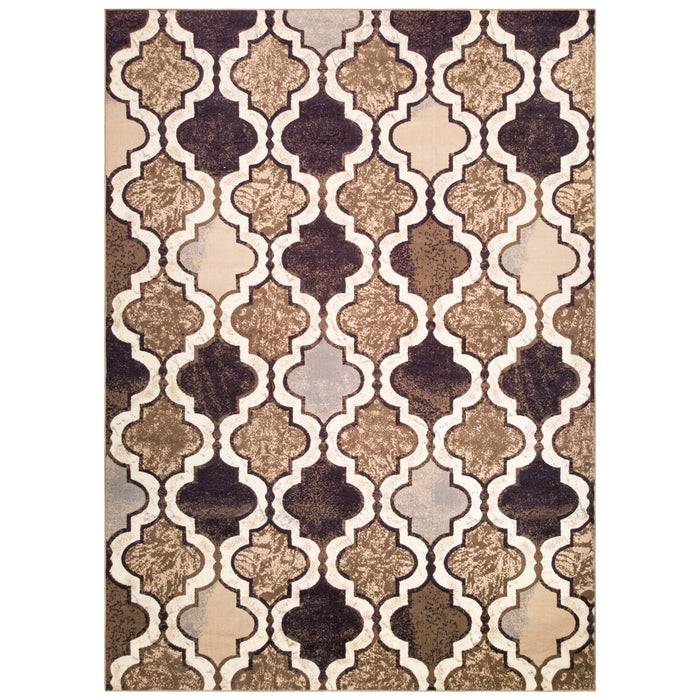 Viking Contemporary Geometric Trellis Non-Slip Indoor Area Rug