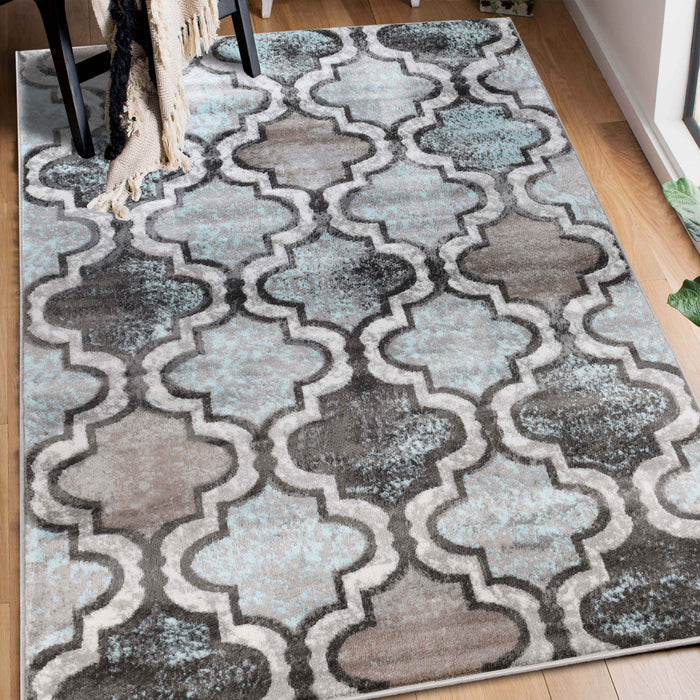 Viking Geometric Trellis Indoor Area Rugs or Runner Rug