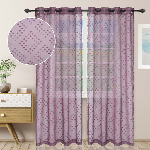 Poppy Sheer Panel Grommet Curtain Panel Set - VineyardWine