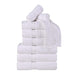 Egyptian Cotton Pile Plush Heavyweight Absorbent 9 Piece Towel Set -White