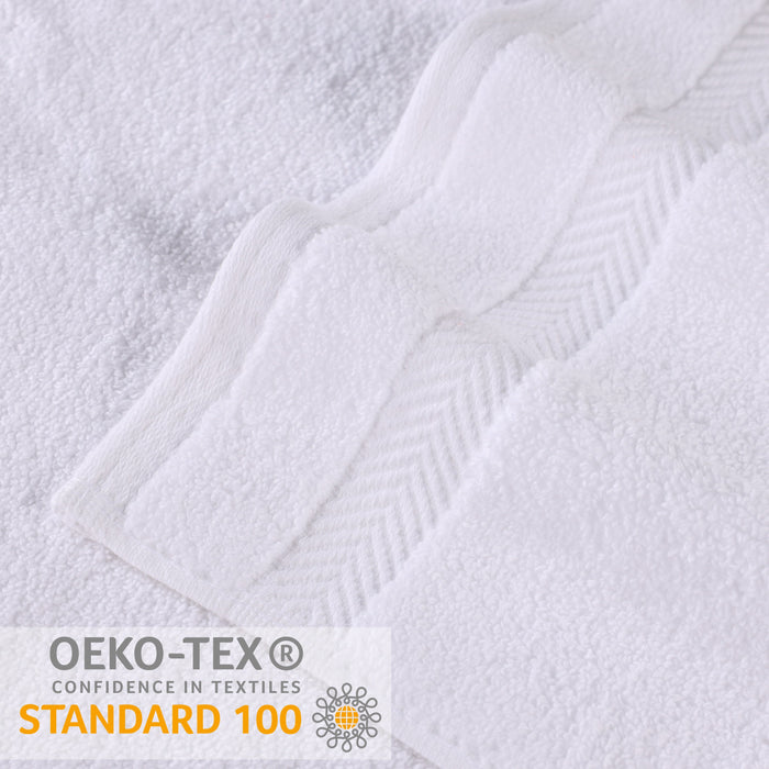 Zero Twist Cotton Solid Ultra-Soft Absorbent Hand Towel Set of 6 - White