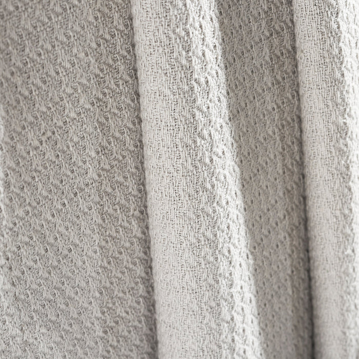 Textured Cotton Weave Solid Waffle Blanket or Throw - Silver