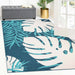 Waikiki Tropical Leaves Indoor / Outdoor Area Rug or Runner - Blue-Green/Cream