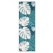 Waikiki Tropical Leaves Indoor / Outdoor Area Rug or Runner - Blue-Green/Cream