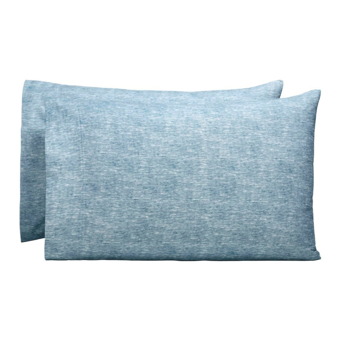 Melange Flannel Cotton Two-Toned Brushed Pillowcases, Set of 2