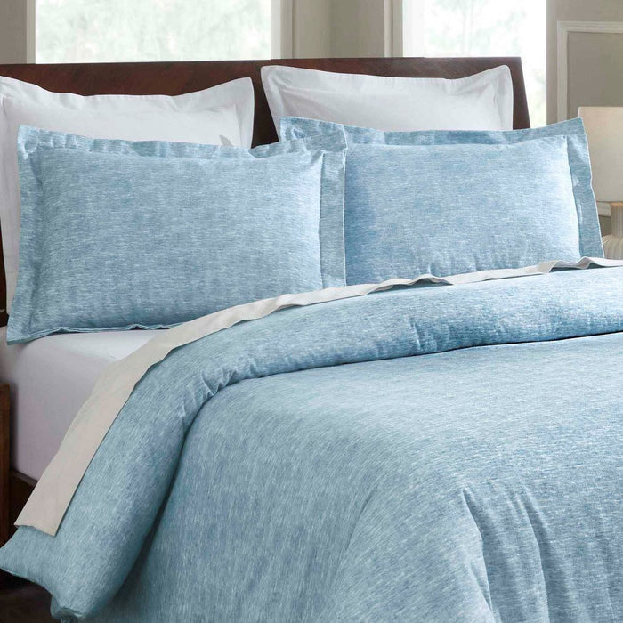 Melange Flannel Cotton Two-Toned Brushed Duvet Cover Set