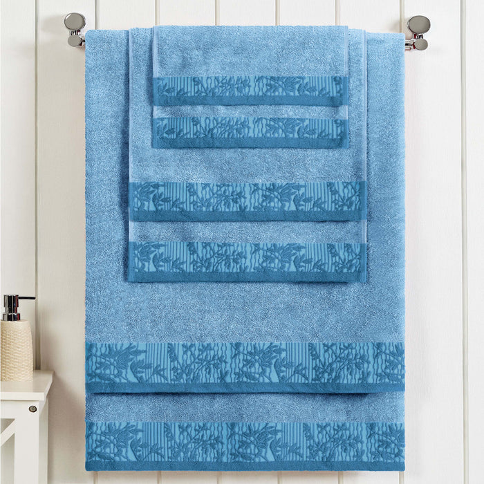 Wisteria Cotton Decorative 6 Piece Towel Set - Waterfall