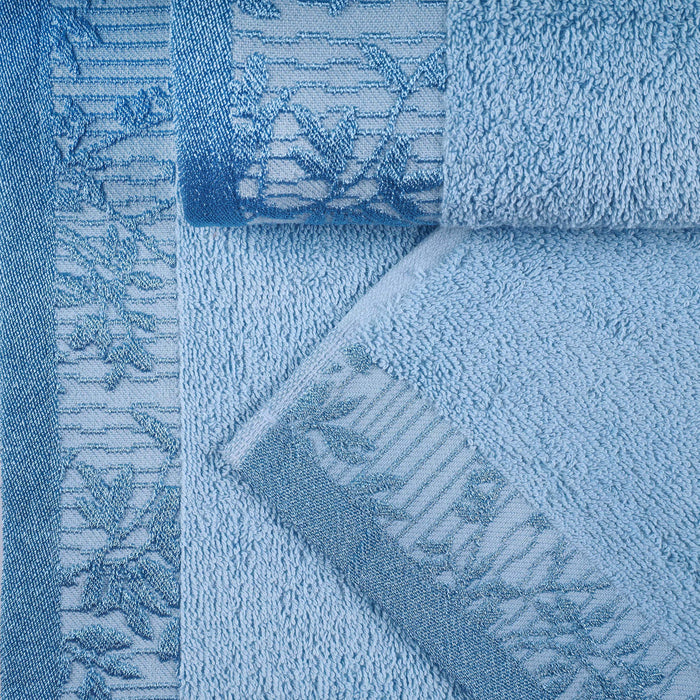 Wisteria Cotton Decorative 6 Piece Towel Set - Waterfall