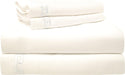 Serres 600-Thread Count 100% Egyptian Cotton Greek Key Pattern Mediumweight Sheet Set with Deep Pockets - White