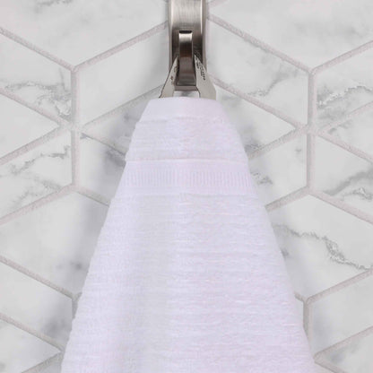 Zero Twist Cotton Ribbed Geometric Border Plush 9 Piece Towel Set - Blue Nile Mills