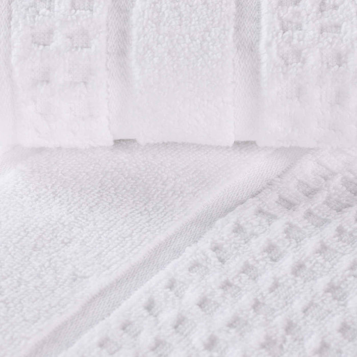 Zero Twist Cotton Waffle Honeycomb Plush Absorbent 8 Piece Towel Set