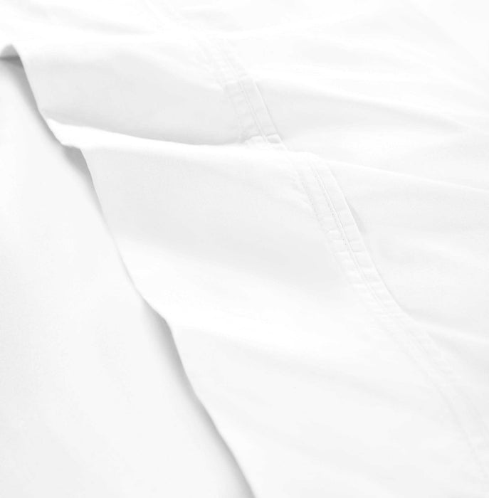 Organic Cotton 300 Thread Count Percale Extra Deep Pocket Bed Sheet Set - White