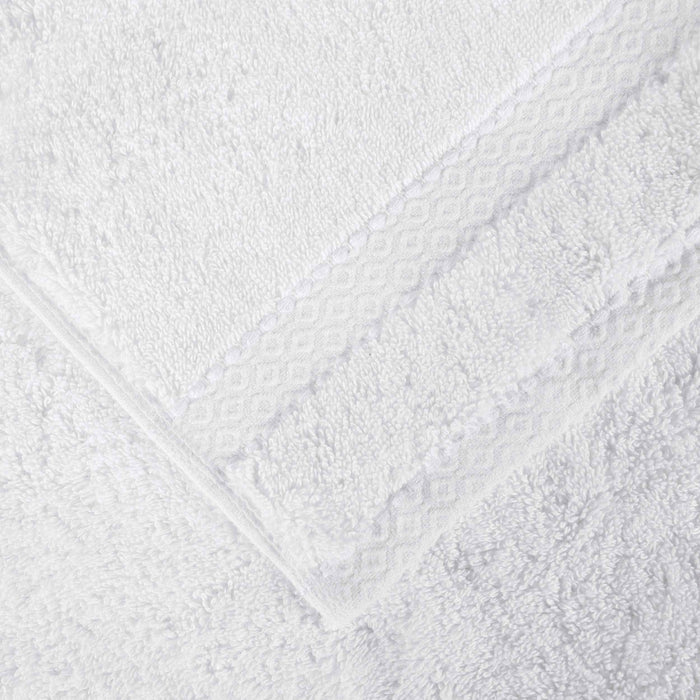 Niles Egypt Produced Giza Cotton Dobby Ultra-Plush Hand Towel Set of 6 - White