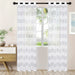 Dalisto Rope Textured Sheer Curtain Set of 2 with Grommet Top Header - White
