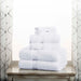 Egyptian Cotton Pile Plush Heavyweight Absorbent 6 Piece Towel Set - White