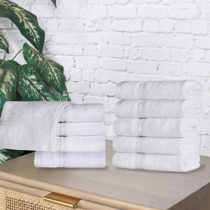 Heritage Egyptian Cotton 10 Piece Face Towel Set - White