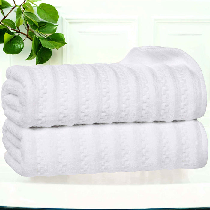 Zuma Zero Twist Cotton Medium Weight Soft Absorbent Bath Towels, Set of 2