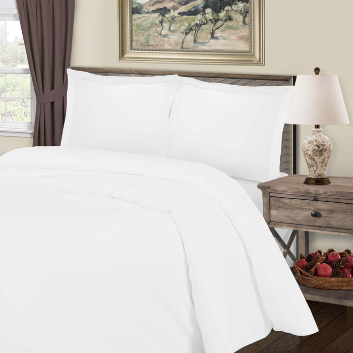 Solid 800-Thread Count Cotton Blend 3-Piece Duvet Cover Set