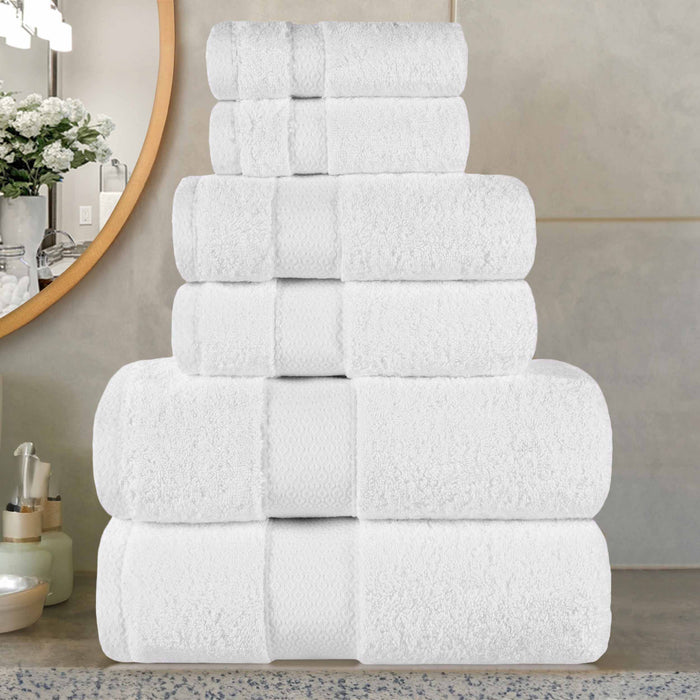 Niles Egypt Produced Giza Cotton Dobby Absorbent 6 Piece Towel Set