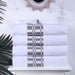 Cotton Geometric Embroidered Jacquard Border 4 Piece Bath Towel Set - White