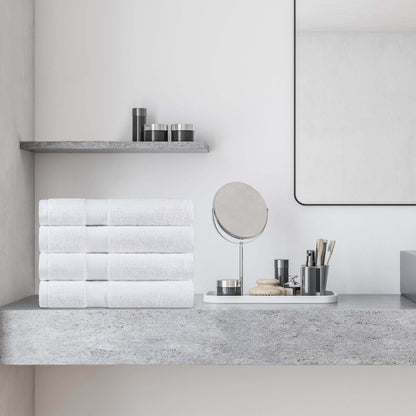 Kendell Egyptian Cotton 4 Piece Bath Towel Set with Dobby Border - Blue Nile Mills