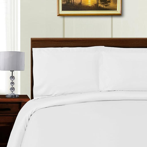 600 Thread Count Wrinkle Resistant Solid Duvet Cover Set - White