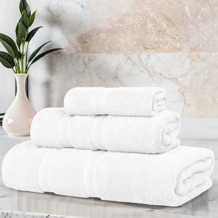 Smart Dry Zero Twist Cotton 3 Piece Solid Assorted Towel Set