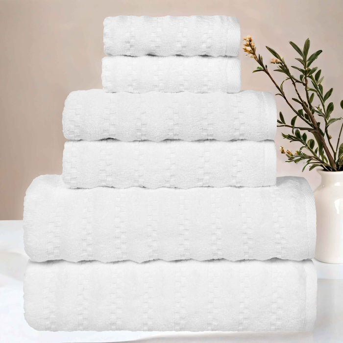 Zuma Zero Twist Cotton Medium Weight Soft Absorbent 6 Piece Towel Set