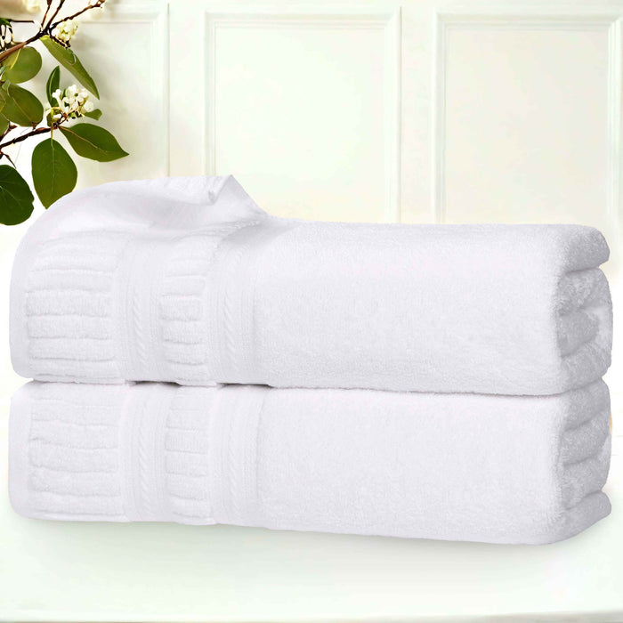 Venice Zero Twist Cotton Medium Weight Absorbent Bath Towels, Set of 2