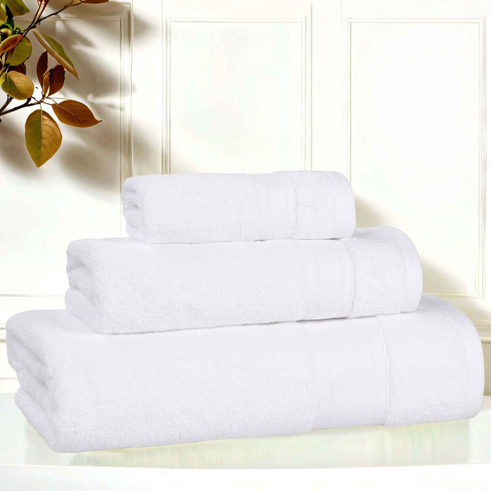 Belmont Zero Twist Cotton Medium Weight Absorbent 3 Piece Towel Set