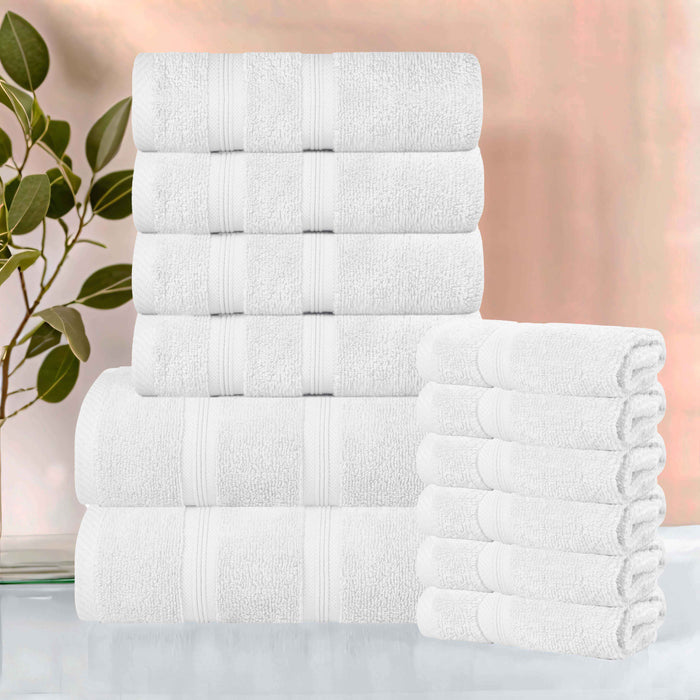 Smart Dry Zero Twist Cotton 12 Piece Solid Assorted Towel Set