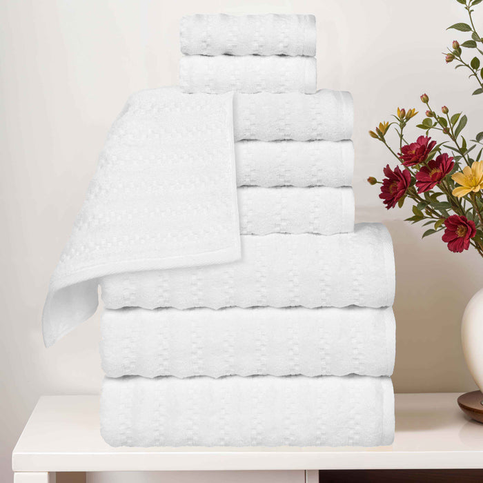 Zuma Zero Twist Cotton Medium Weight Soft Absorbent 9 Piece Towel Set